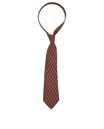 Hermes Leaf Printed Tie, front view
